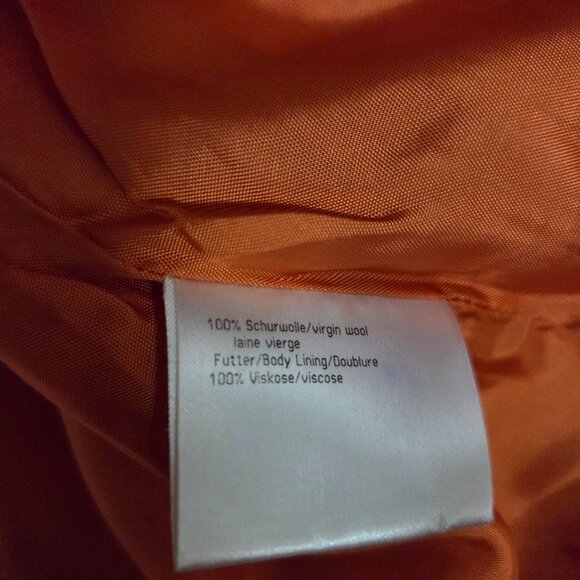 Basler Jeans Orange Viscose Beaded Embroidered Velvet Trimmed Blazer Size 44 - Picture 12 of 12